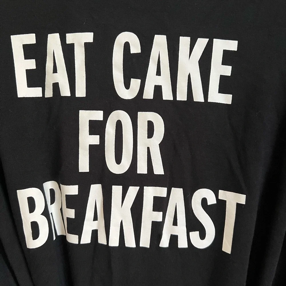 Kate Spade Black Robe “Eat Cake for Breakfast” XS/S - Picture 2 of 4